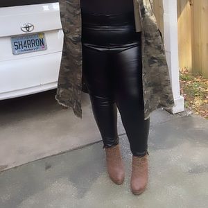 Leather black Tights